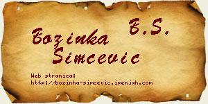 Božinka Simčević vizit kartica